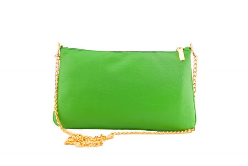 Green Cross Body Bag with Golden Chain - LEILA DESIGNS