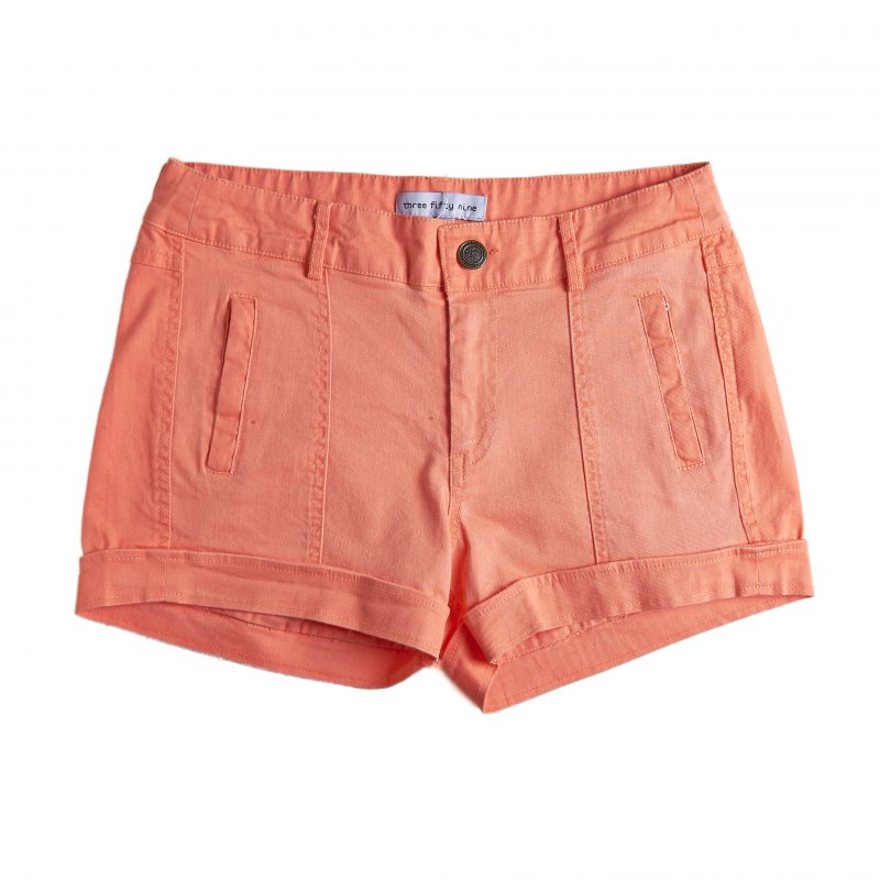 Coral Denim Shorts