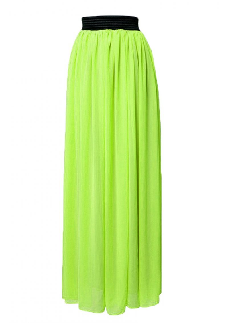Lime Maxi Skirt- BOHO GALLERY