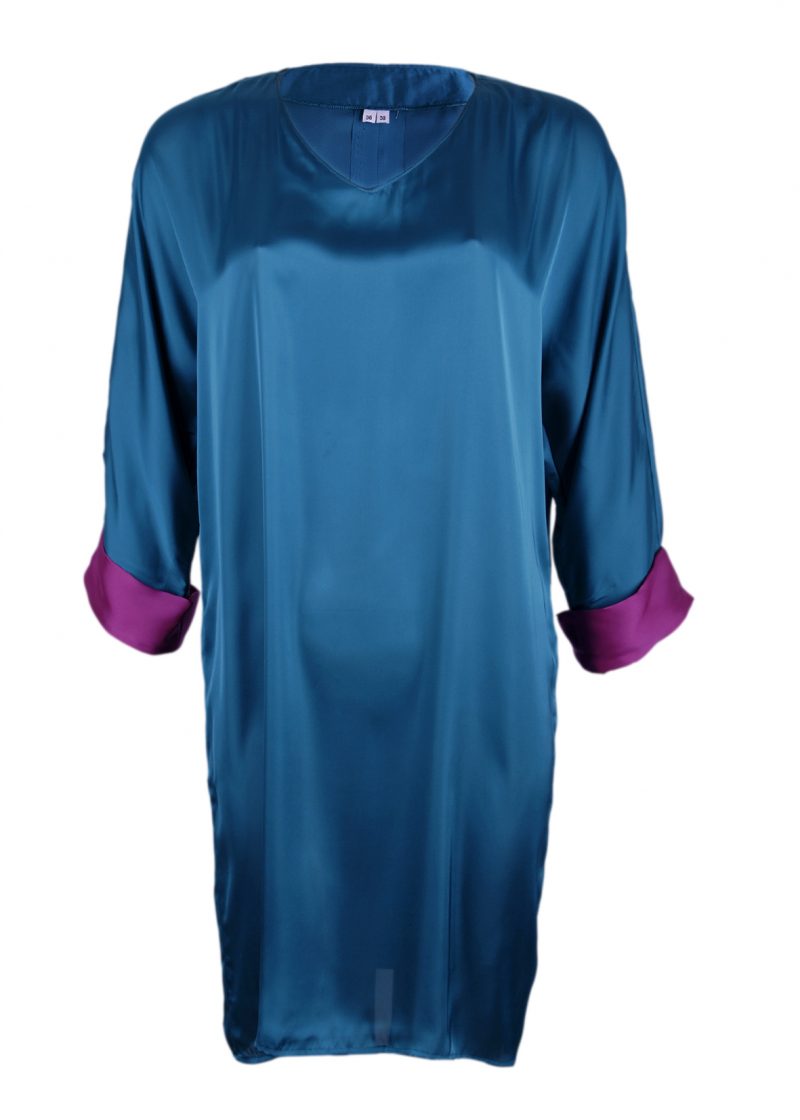 Turquoise Satin Dress - PLUSH