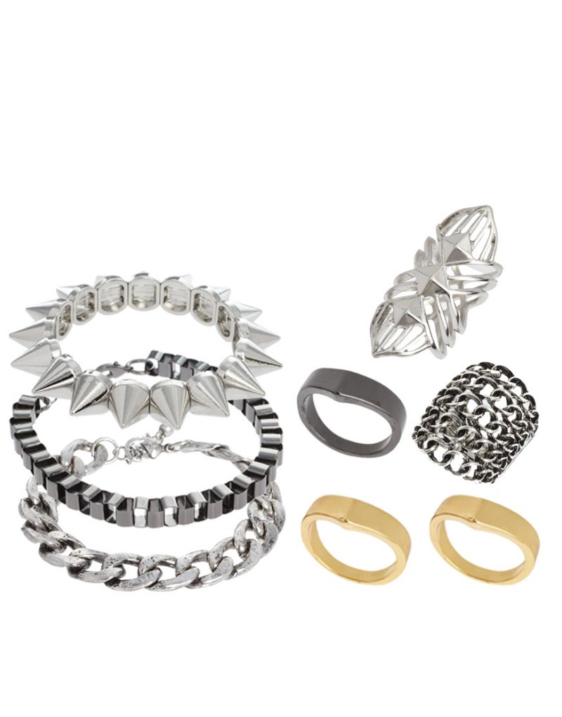 Rock Ring and Bracelet Multi-Pack - BANGLES 'N' MORE