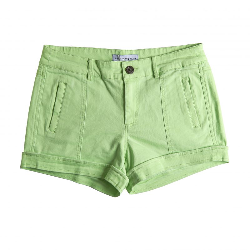 Green Denim Shorts