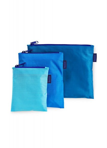 Blue Zipper Bags - BAGGU