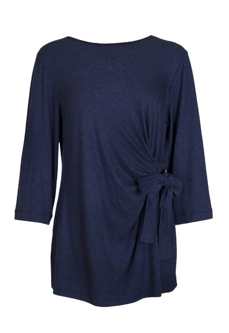 Navy Blue Top with Bow - FAB