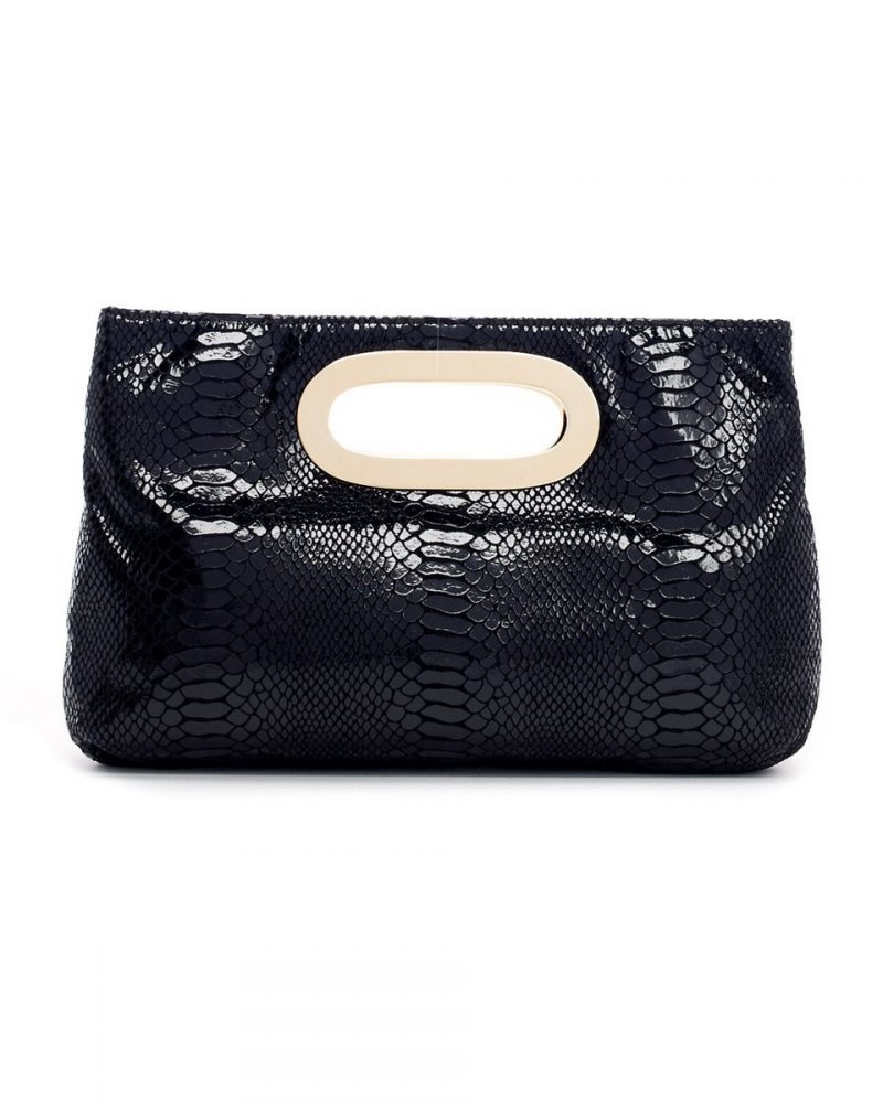 Black Clutch with Golden Handle - NANA'S BAGS