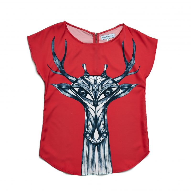 Red Short Sleeved Top