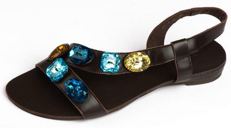 Sandals with Blue and Yellow Stones - MONI DOCCI