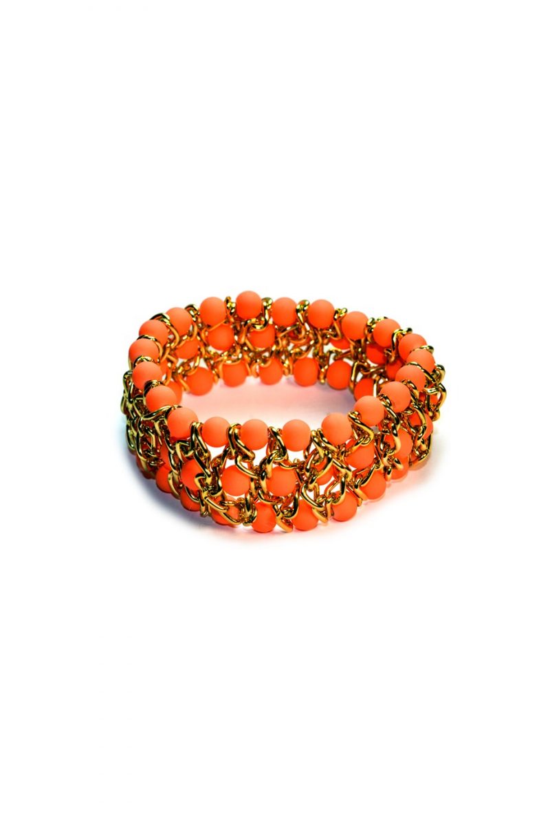 Orange Beaded Bangle